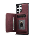 LC.IMEEKE L7 Series for Samsung Galaxy S22 Ultra 5G Magnetic Case Leather + TPU Phone Cover with Detachable Card Holder