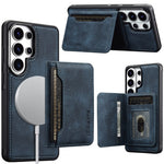 LC.IMEEKE L7 Series for Samsung Galaxy S22 Ultra 5G Magnetic Case Leather + TPU Phone Cover with Detachable Card Holder