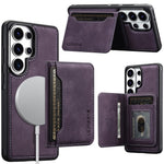 LC.IMEEKE L7 Series for Samsung Galaxy S22 Ultra 5G Magnetic Case Leather + TPU Phone Cover with Detachable Card Holder
