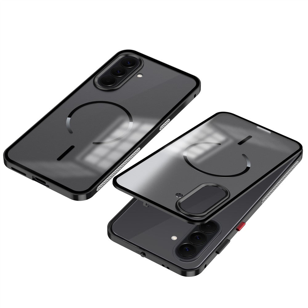 For Samsung Galaxy A37 5G Magnetic Case Aluminum Alloy PC Matte Phone Cover Pop-Up Snap Lock