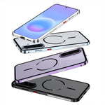 For Samsung Galaxy A37 5G Magnetic Case Aluminum Alloy PC Matte Phone Cover Pop-Up Snap Lock