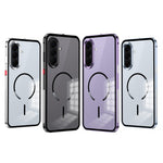 For Samsung Galaxy A37 5G Magnetic Case Aluminum Alloy PC Matte Phone Cover Pop-Up Snap Lock