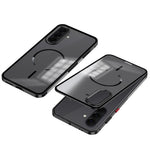 Samsung Galaxy A37 5G Magnetiskt Skal Aluminiumlegering PC Matt mobilskal Pop-up Snap Lock