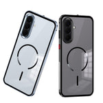 For Samsung Galaxy A37 5G Magnetic Case Aluminum Alloy PC Matte Phone Cover Pop-Up Snap Lock