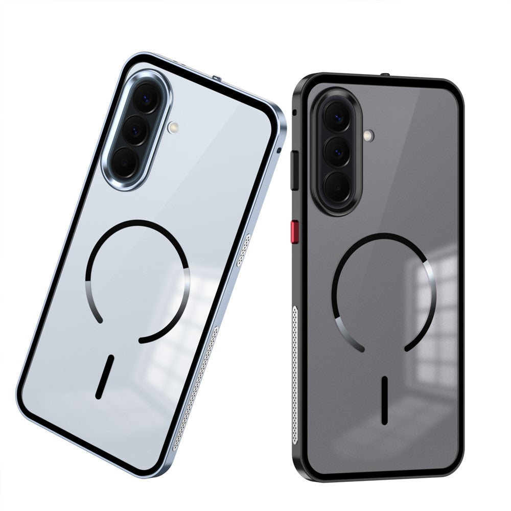 For Samsung Galaxy A37 5G Magnetic Case Aluminum Alloy PC Matte Phone Cover Pop-Up Snap Lock