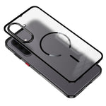 For Samsung Galaxy A37 5G Magnetic Case Aluminum Alloy PC Matte Phone Cover Pop-Up Snap Lock