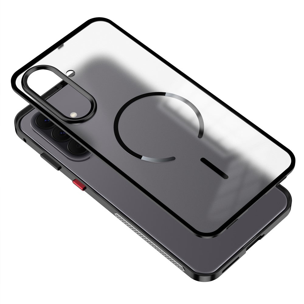 For Samsung Galaxy A37 5G Magnetic Case Aluminum Alloy PC Matte Phone Cover Pop-Up Snap Lock