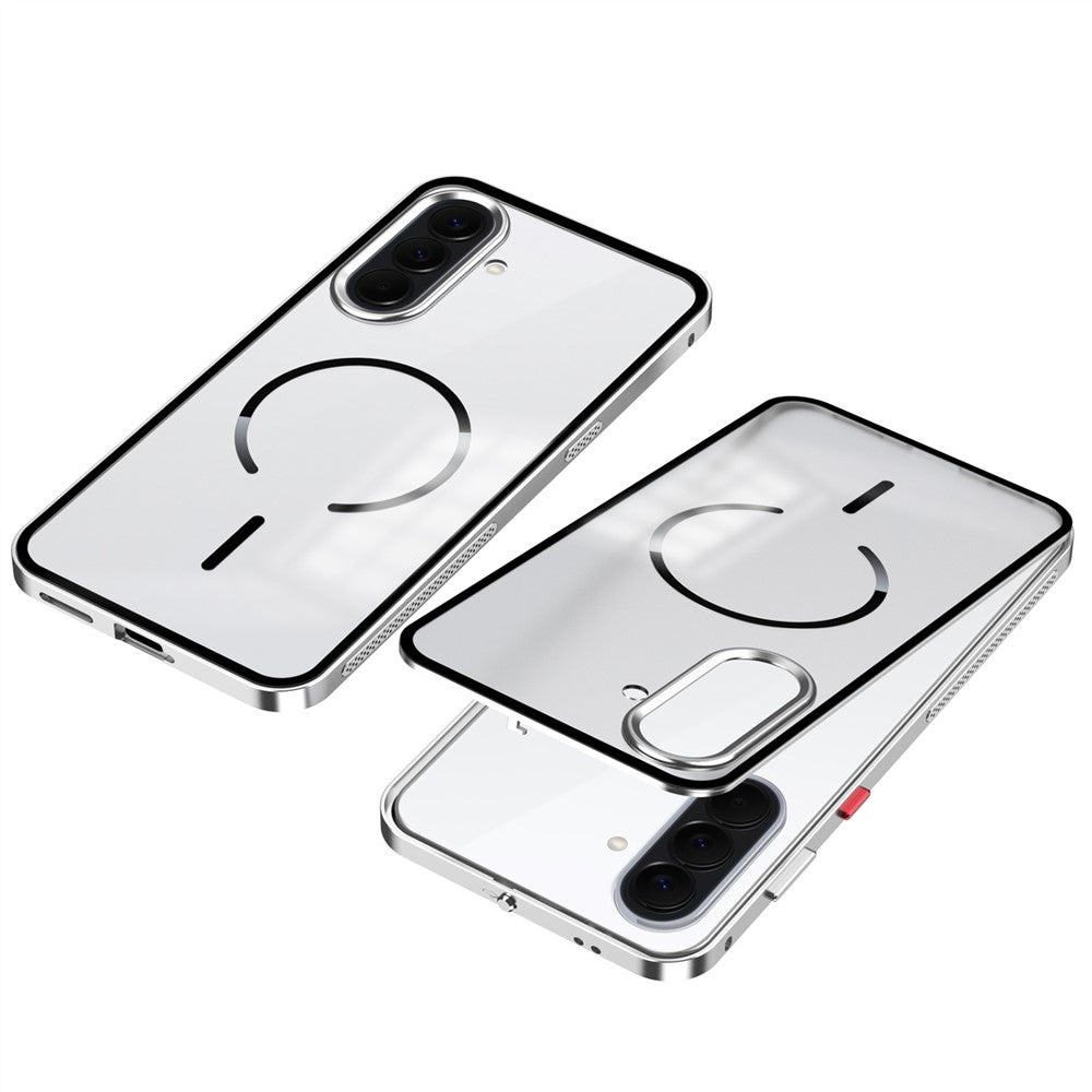 For Samsung Galaxy A37 5G Magnetic Case Aluminum Alloy PC Matte Phone Cover Pop-Up Snap Lock