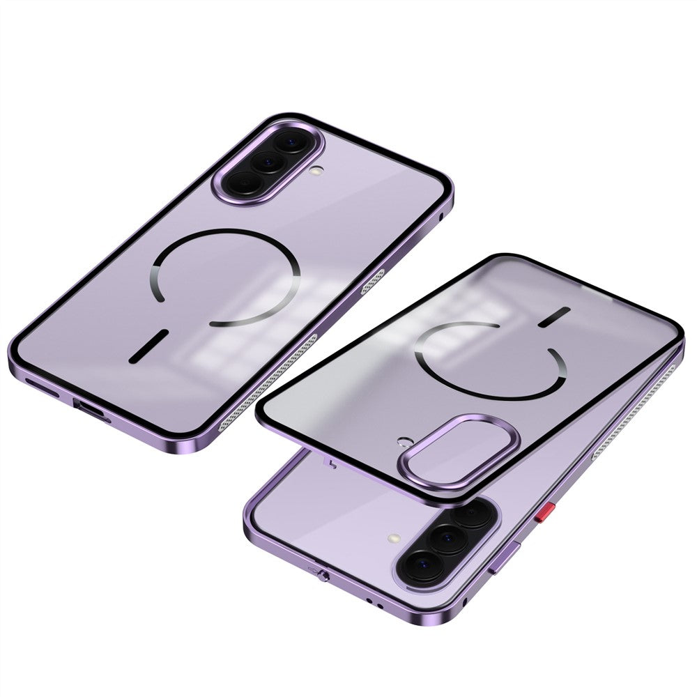 For Samsung Galaxy A37 5G Magnetic Case Aluminum Alloy PC Matte Phone Cover Pop-Up Snap Lock