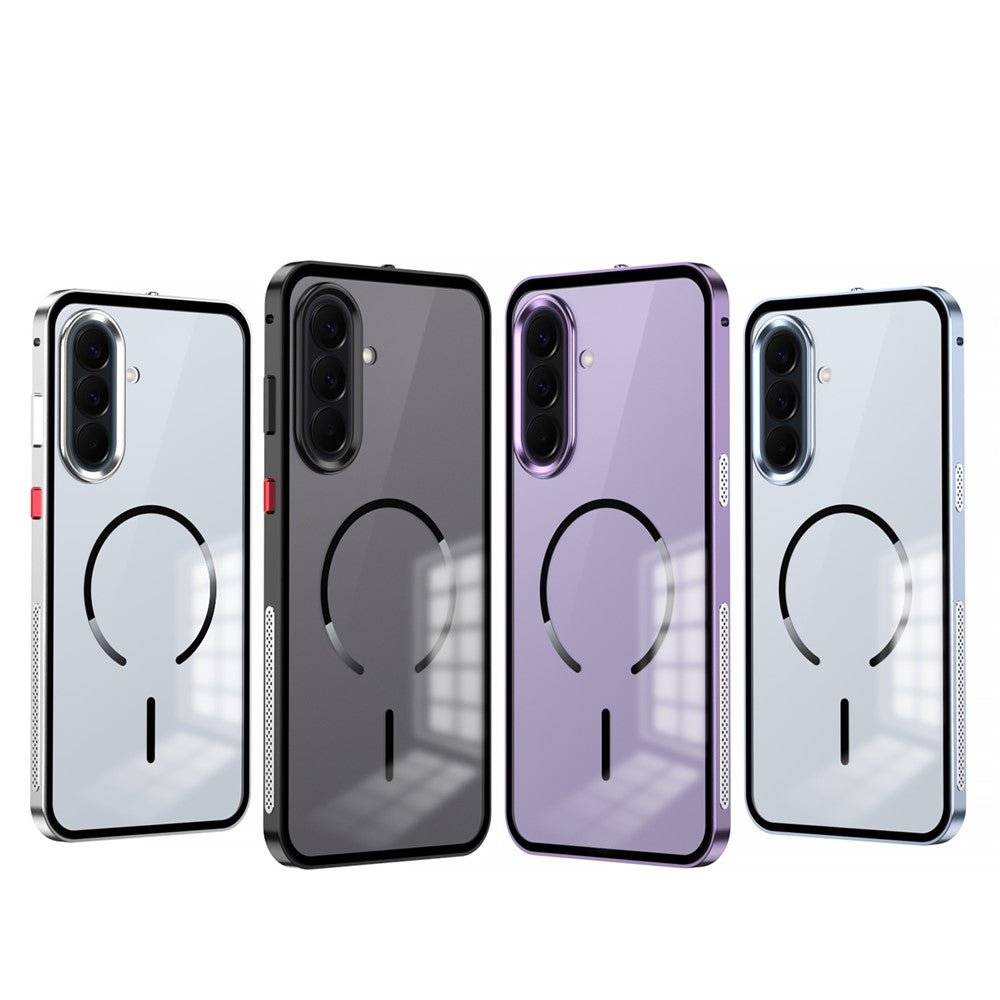 For Samsung Galaxy A57 5G Magnetic Case Aluminium Alloy PC Matte Phone Cover Pop-Up Snap Lock