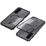 For Samsung Galaxy A57 5G Magnetic Case Aluminium Alloy PC Matte Phone Cover Pop-Up Snap Lock