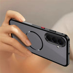 For Samsung Galaxy A57 5G Magnetic Case Aluminium Alloy PC Matte Phone Cover Pop-Up Snap Lock