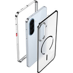 For Samsung Galaxy A57 5G Magnetic Case Aluminium Alloy PC Matte Phone Cover Pop-Up Snap Lock