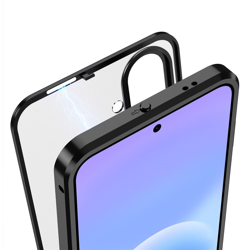 For Samsung Galaxy A57 5G Magnetic Case Aluminium Alloy PC Matte Phone Cover Pop-Up Snap Lock