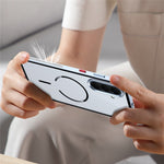 For Samsung Galaxy A57 5G Magnetic Case Aluminium Alloy PC Matte Phone Cover Pop-Up Snap Lock