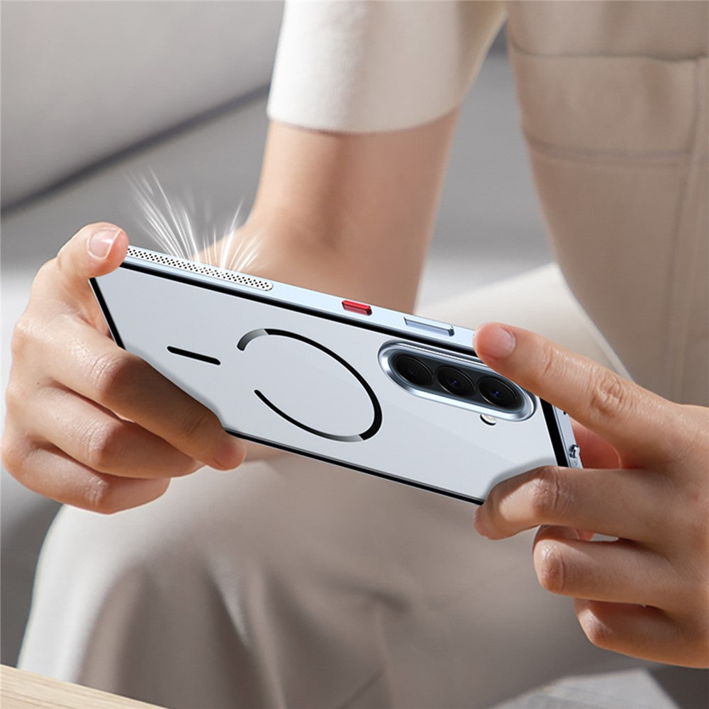 For Samsung Galaxy A57 5G Magnetic Case Aluminium Alloy PC Matte Phone Cover Pop-Up Snap Lock