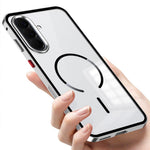 For Samsung Galaxy A57 5G Magnetic Case Aluminium Alloy PC Matte Phone Cover Pop-Up Snap Lock