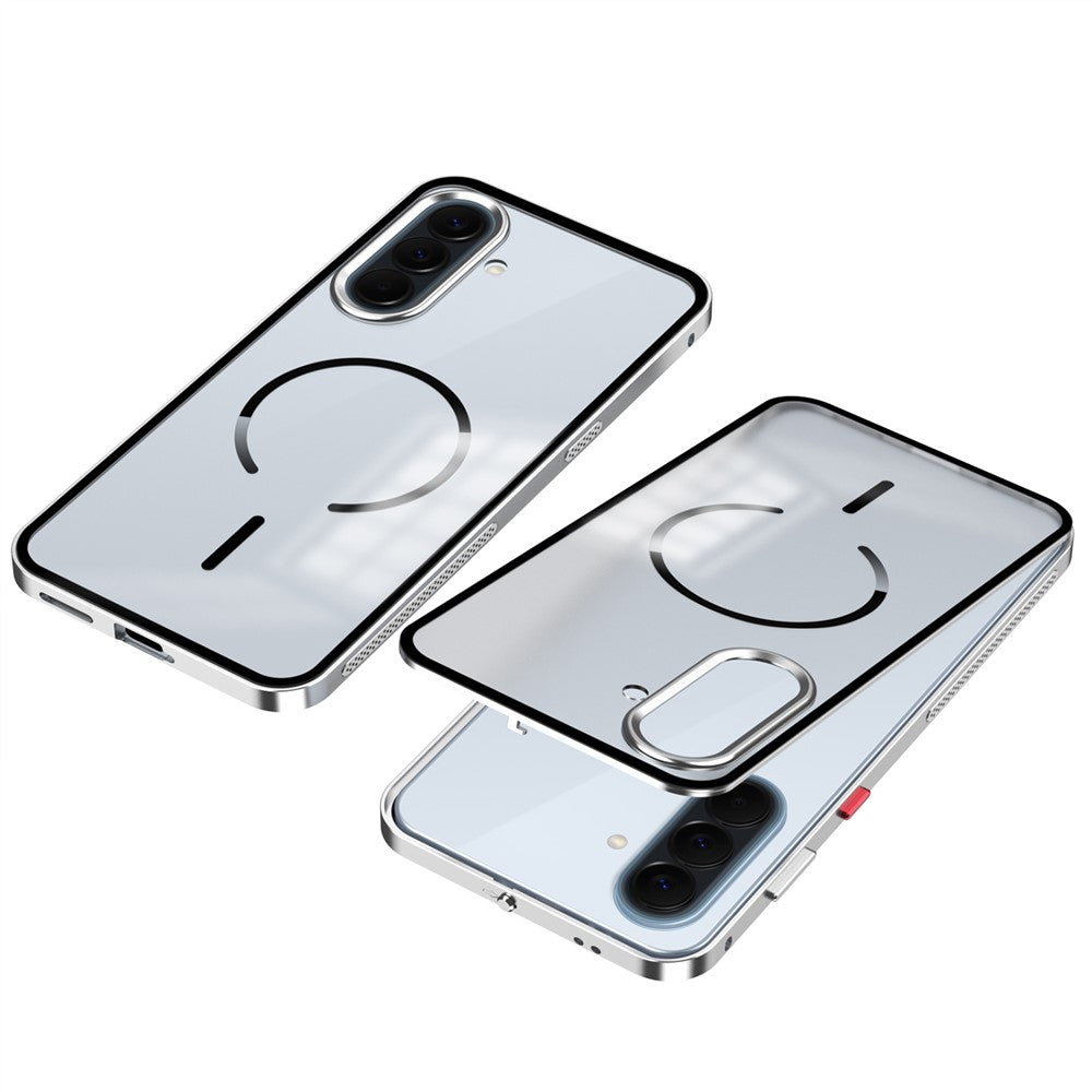 For Samsung Galaxy A57 5G Magnetic Case Aluminium Alloy PC Matte Phone Cover Pop-Up Snap Lock