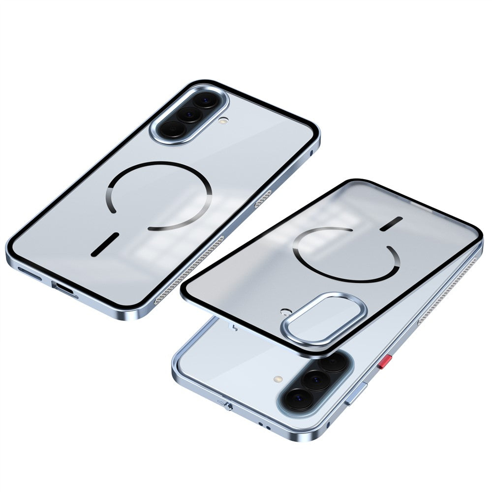 For Samsung Galaxy A57 5G Magnetic Case Aluminium Alloy PC Matte Phone Cover Pop-Up Snap Lock