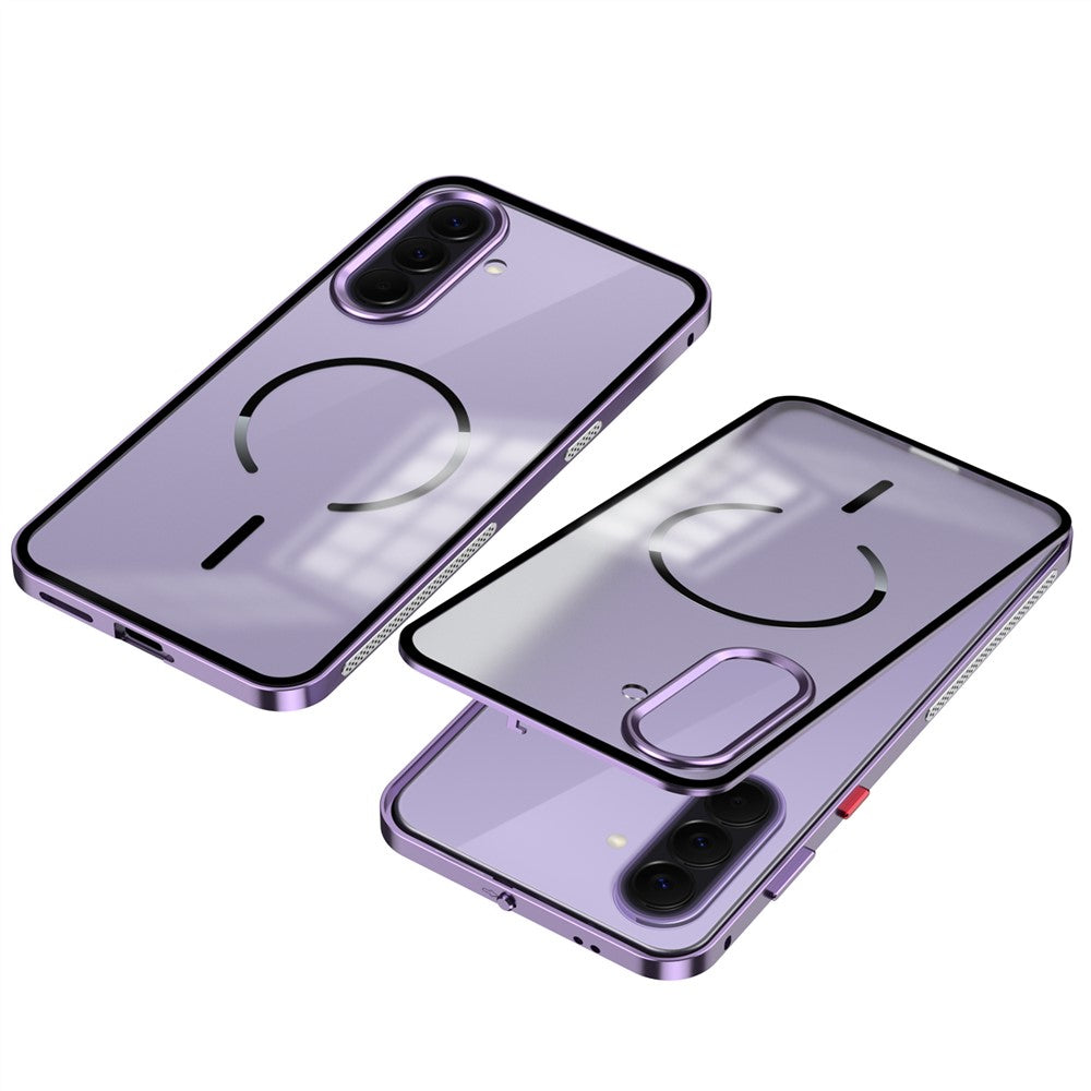 For Samsung Galaxy A57 5G Magnetic Case Aluminium Alloy PC Matte Phone Cover Pop-Up Snap Lock