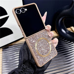 Til Samsung Galaxy Z Flip7 5G magnetisk cover blød TPU kant glimmer telefoncover