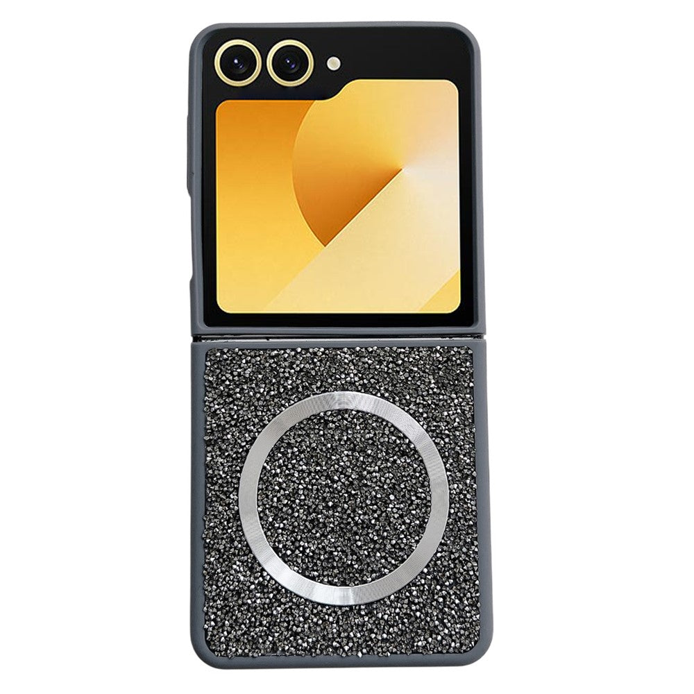 Til Samsung Galaxy Z Flip7 5G magnetisk cover blød TPU kant glimmer telefoncover
