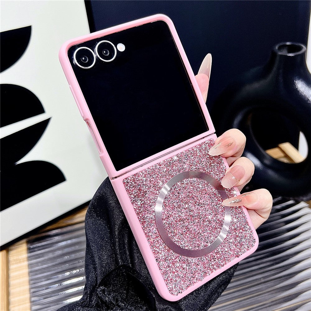 For Samsung Galaxy Z Flip7 FE 5G / Flip6 5G Magnetic Case Soft TPU Edge Glitter Phone Cover