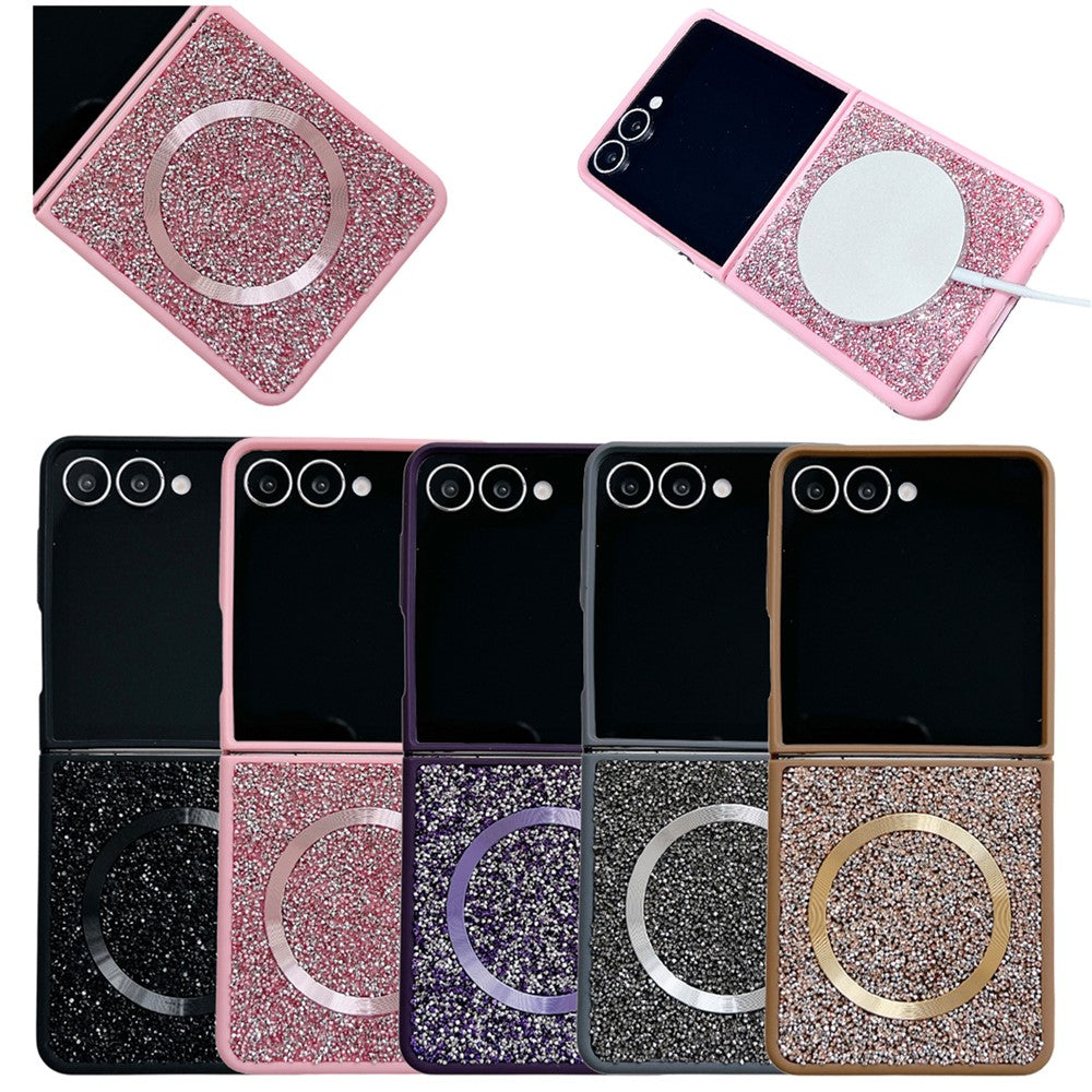 For Samsung Galaxy Z Flip7 FE 5G / Flip6 5G Magnetic Case Soft TPU Edge Glitter Phone Cover