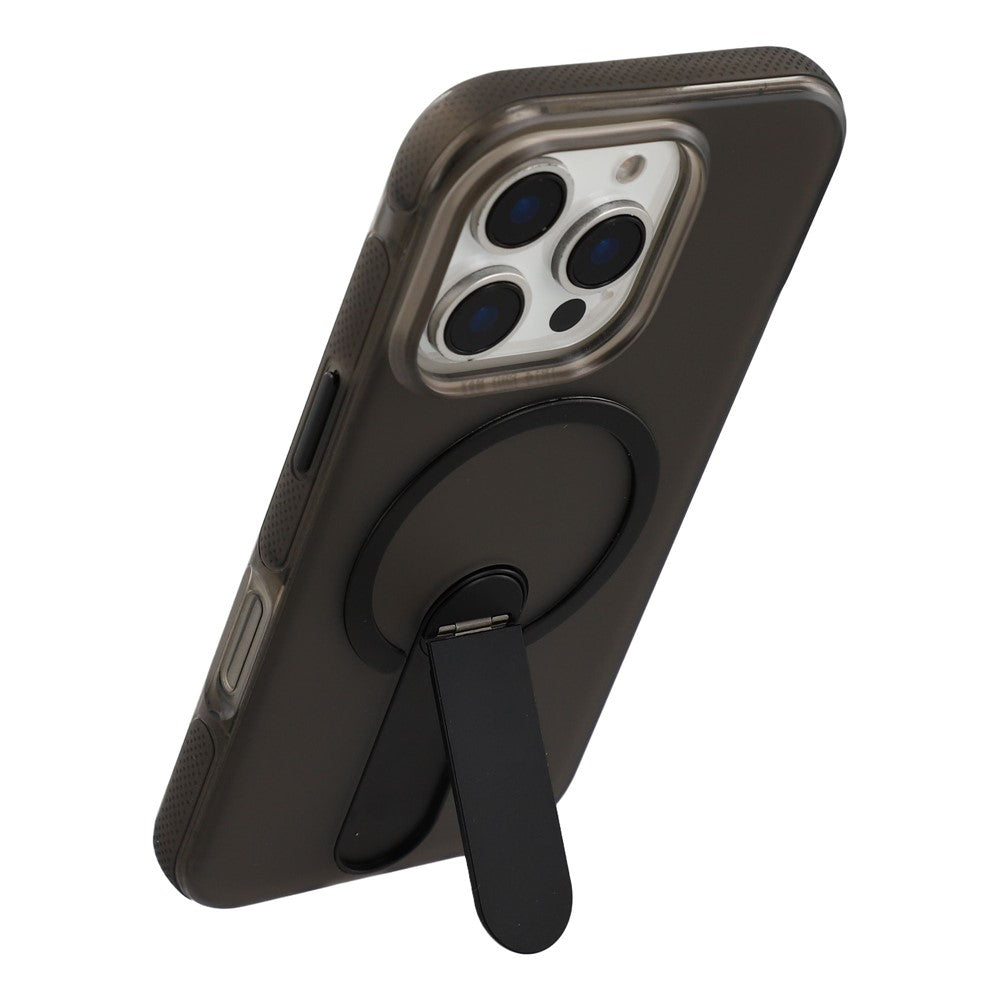 Til iPhone 16 Pro Max Magnetisk Cover Foldbart Støtteben PC + TPU Stødabsorberende Anti-skrid Telefoncover