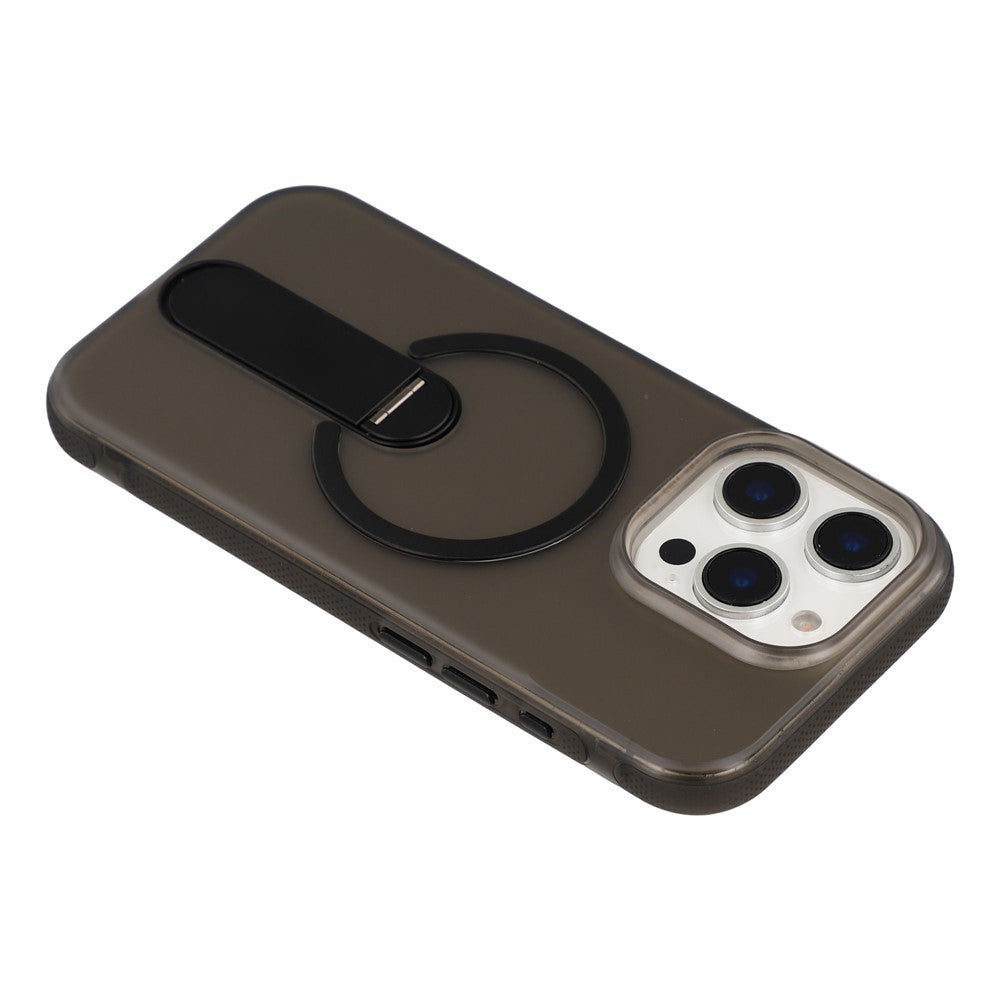 Til iPhone 16 Pro Max Magnetisk Cover Foldbart Støtteben PC + TPU Stødabsorberende Anti-skrid Telefoncover