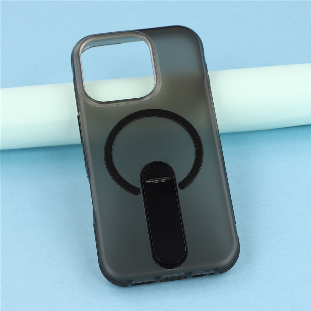 Til iPhone 16 Pro Max Magnetisk Cover Foldbart Støtteben PC + TPU Stødabsorberende Anti-skrid Telefoncover