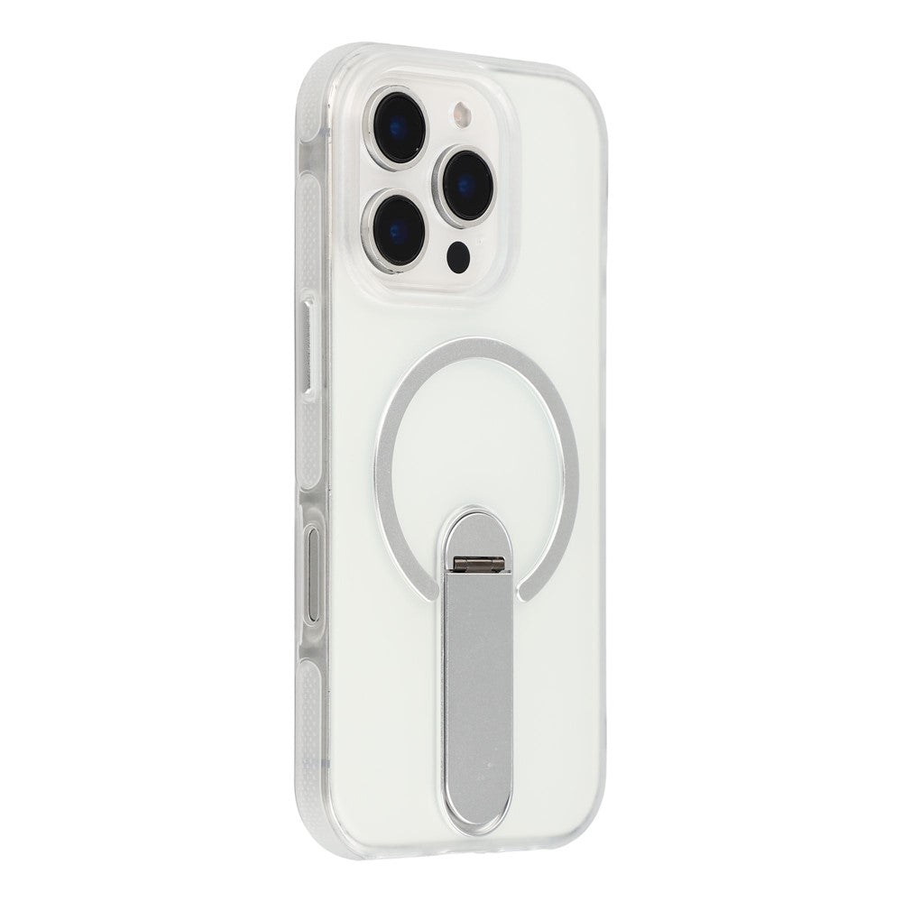 Til iPhone 16 Pro Max Magnetisk Cover Foldbart Støtteben PC + TPU Stødabsorberende Anti-skrid Telefoncover
