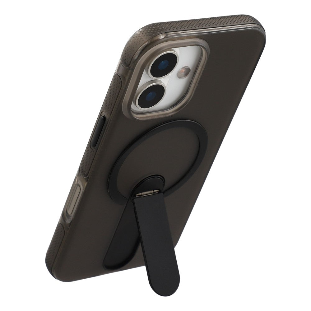 For iPhone 17 Magnetic Case Foldable Kickstand PC + TPU Shockproof Anti-Slip Phone Cover