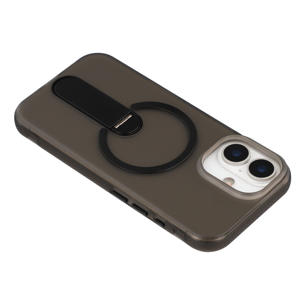 For iPhone 17 Magnetic Case Foldable Kickstand PC + TPU Shockproof Anti-Slip Phone Cover