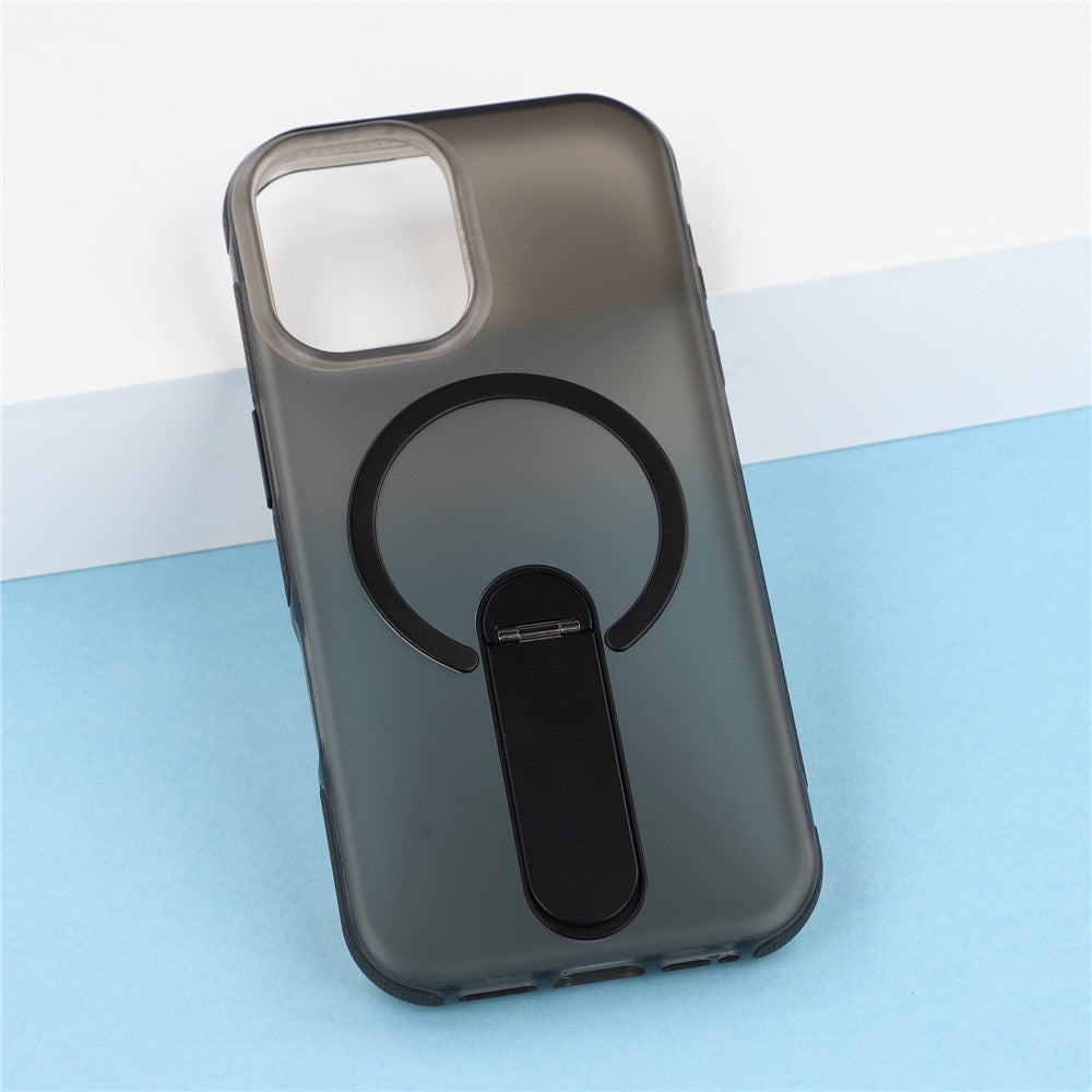 For iPhone 17 Magnetic Case Foldable Kickstand PC + TPU Shockproof Anti-Slip Phone Cover