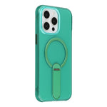 For iPhone 15 Pro Max Magnetic Case Foldable Kickstand PC + TPU Shockproof Anti-Slip Phone Cover
