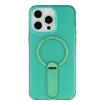 For iPhone 15 Pro Max Magnetic Case Foldable Kickstand PC + TPU Shockproof Anti-Slip Phone Cover