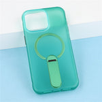 For iPhone 15 Pro Max Magnetic Case Foldable Kickstand PC + TPU Shockproof Anti-Slip Phone Cover