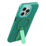 Til iPhone 15 Pro Magnetisk Cover Sammenklappelig Kickstand PC + TPU Stødabsorberende Anti-skrid Telefoncover