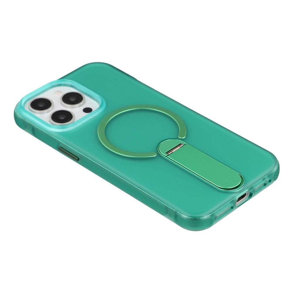 Til iPhone 15 Pro Magnetisk Cover Sammenklappelig Kickstand PC + TPU Stødabsorberende Anti-skrid Telefoncover