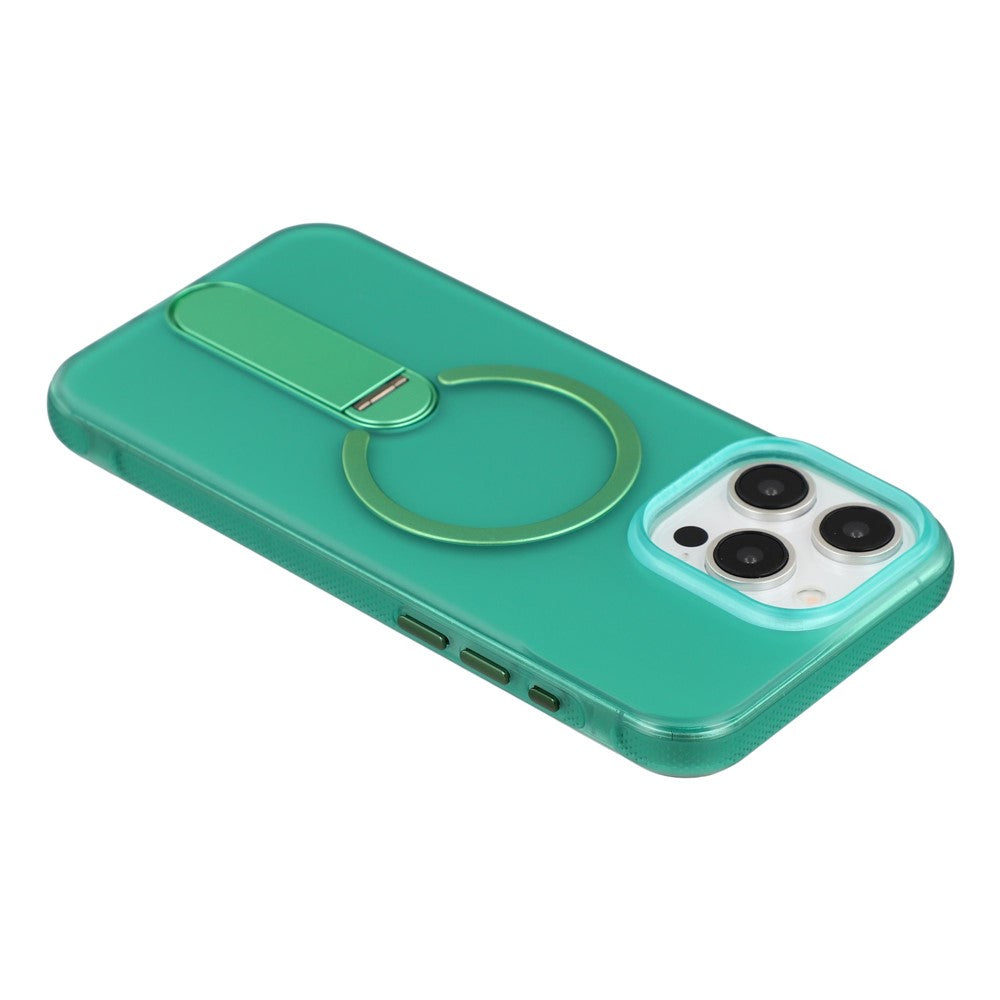 Til iPhone 15 Pro Magnetisk Cover Sammenklappelig Kickstand PC + TPU Stødabsorberende Anti-skrid Telefoncover