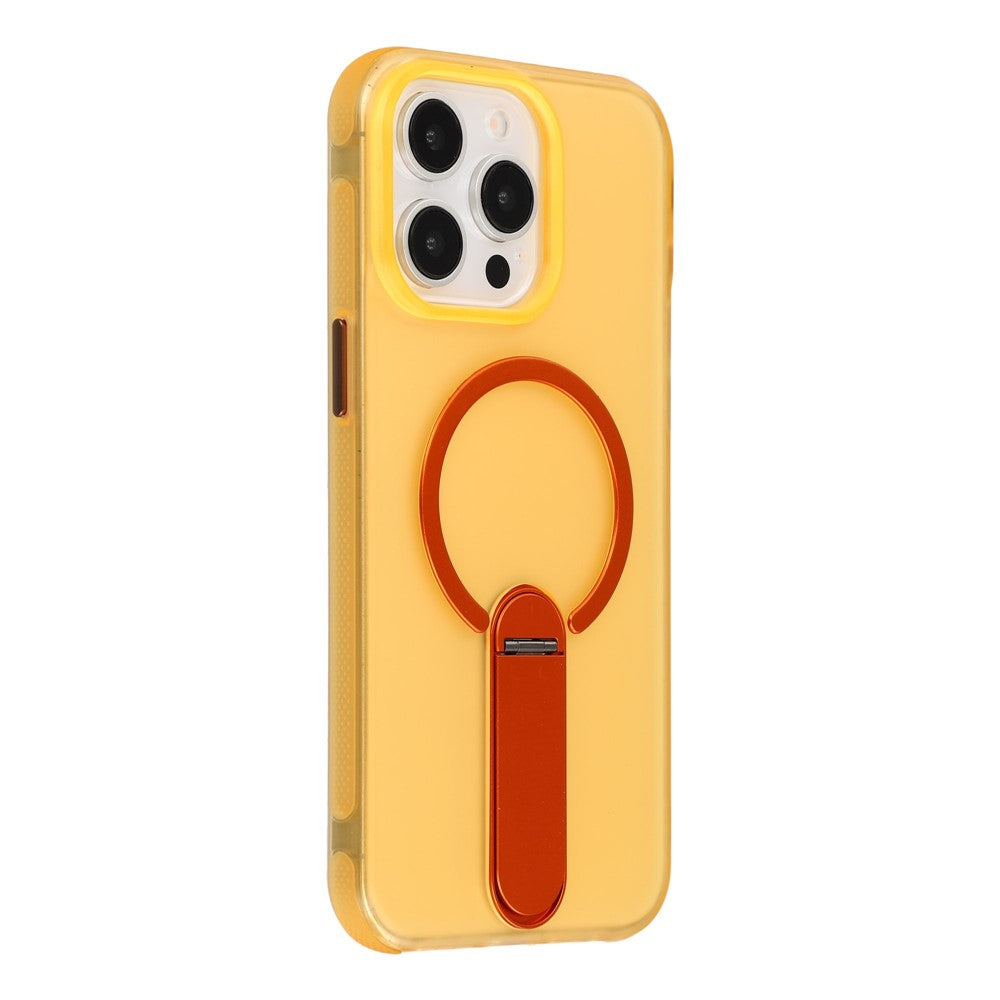 Til iPhone 15 Pro Magnetisk Cover Sammenklappelig Kickstand PC + TPU Stødabsorberende Anti-skrid Telefoncover