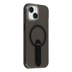 For iPhone 15 Magnetic Case Foldable Kickstand PC + TPU Shockproof Anti-Slip Phone Cover