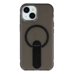 For iPhone 15 Magnetic Case Foldable Kickstand PC + TPU Shockproof Anti-Slip Phone Cover