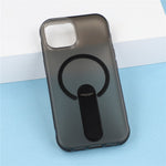 For iPhone 15 Magnetic Case Foldable Kickstand PC + TPU Shockproof Anti-Slip Phone Cover