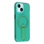 For iPhone 14  /  13 Magnetic Case Foldable Kickstand PC + TPU Shockproof Anti-Slip Phone Cover