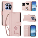 Xiaomi Poco M8 Pro 5G / Xiaomi Redmi Note 15 Pro+ 5G (Global) Plånboksfodral 9 kortfack Lucky Clover Imprint Lädermobilfodral med handledsrem