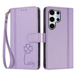 Samsung Galaxy S25 Ultra-pung med 9 kortlommer, Lucky Clover-prægning, lædermobilcover med håndledsrem