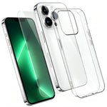 For iPhone 13 Pro Case 2 in 1 TPU Clear Phone Cover with High Aluminium-silicon Glass Screen Protector