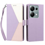For Xiaomi Redmi 17 5G / Xiaomi Redmi 17 4G Case Color Stitching RFID Blocking Wallet Flip Leather Phone Cover with Wrist Strap